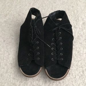 ASOS faux suede black lace up sandals